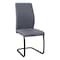 Monarch Specialties Dining Chair, Set Of 2, Side, Upholstered, Kitchen, Dining Room, Pu Leather Look, Metal, Grey, Black I 1124 - alternate 1